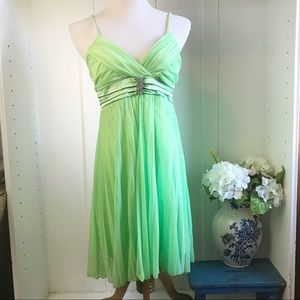 DEB Lime Green Embellished Evening Dress - L